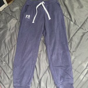 Under Armour Speckled Purple Track Pants Soft Fleece Joggers